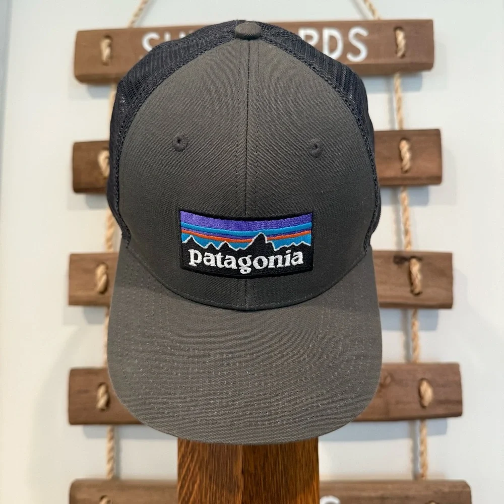Patagonia Logo Forge Gray Trucker Hat 100%‎ Organic Cotton Unisex Gorpcore EUC